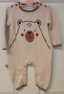 Baby Boboli Jumper 3M Knit Made in Spain Bear in 3D with buttons