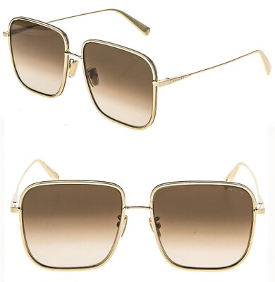 BVLGARI 40016 B.zero1 BV40016U Gold Brown Oversized Iconic Metal Sunglasses 33F