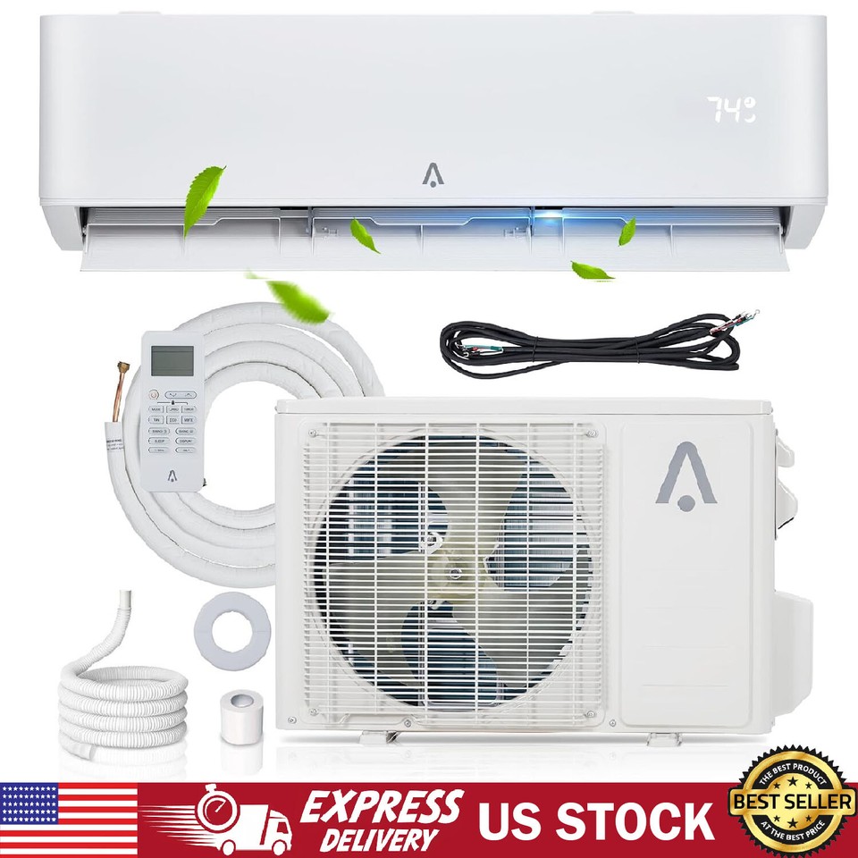 18000 BTU Ductless Air Conditioner Mini Split AC Heat Pump 230V 22