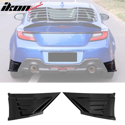 Fit 22-24 Subaru BRZ Toyota GR86 JDM Style 2PC Rear Bumper Aprons PP Gloss Black