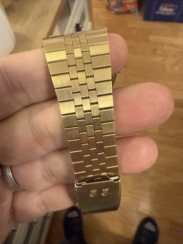 Jules Jurgensen Men's watch 5521 gold plate pinstripe dial new battery - Picture 6 of 13