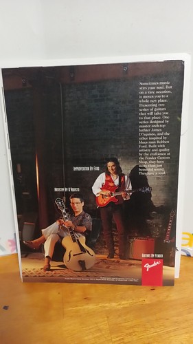 FENDER D'AQUISTO ROBBEN FORD GUITAR 1995 PRINT AD 11 X 8.5   011094