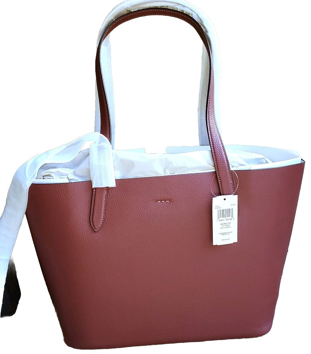 COACH Leather Cameron Large Tote Shoulder Bag in Wine