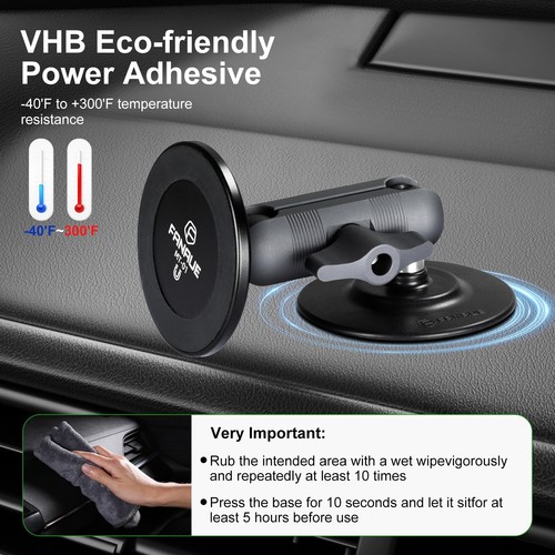 FANAUE Support Téléphone Portable Magnétique Voiture Adhésif Tableau de Bord iPhone vivo Huawei - Photo 4 sur 8