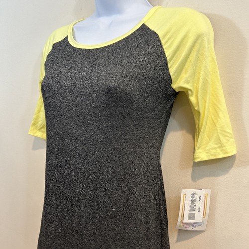 Vestido LuLaRoe para mujer gris con amarillo manga corta talla XXS Julia NUEVO - Imagen 3 de 8
