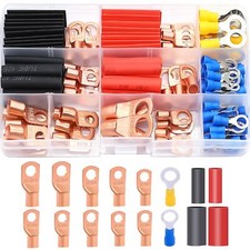 110 Pcs Ring Terminal Connectors Battery Cable Lugs