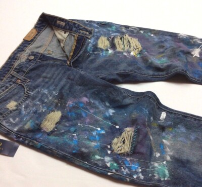 Paint Splatter Jeans With Artwork Polo Ralph Lauren Paint Artwork