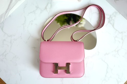 Nuovo HERMÈS Mini Constance 18 IN 5P Rosa Bubblegum Epsom Con Palladio Hw 2022 - Foto 2 di 22