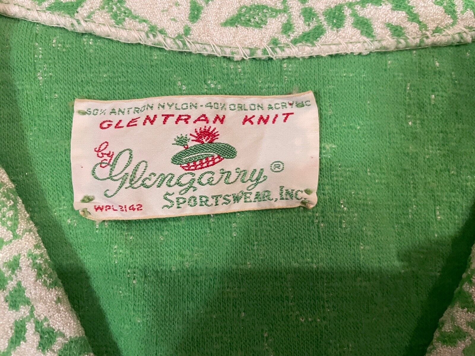 MCM 1950s Glentran Knit By Glengarry Green White … - image 5