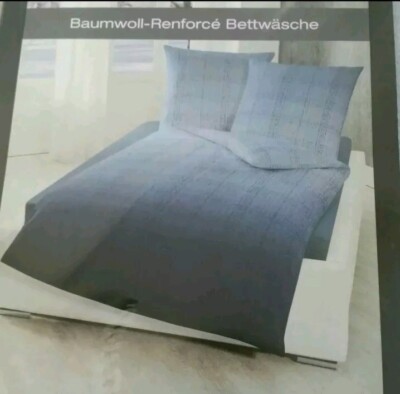 Bettwäsche von Bierbaum, Renforce, 155x220/80x80 cm, NR.3773 blau, Neu