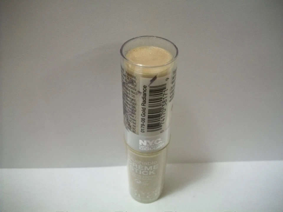 N.Y.C. / Barra crema rubor NYC #0179-08 brillo dorado descontinuada / muy buena condición Foto 2 de 2