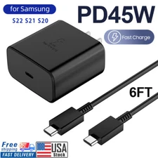 45W PD Fast Wall Charger+Type-C Cable For Samsung Galaxy S23 S22 S21 S9 note20U+