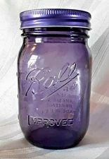 Ball Mason Jar "IMPROVED" PURPLE Pint American Heritage Collection  Lid included
