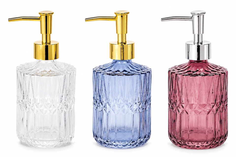 Distributeur de Savon - Flacon Transparent Verre - Art Déco - Photo 1/1