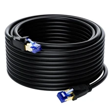 Cat8 Outdoor Ethernet Cable 50FT Waterproof Double Jacket 40Gbps Poe Cat6 Cat7