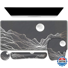 Large Mouse Pad, Keyboard Wrist Rest Set, Ergonomic Mouse Pad with Wrist Support