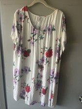 NWT SOMA Women's Medium, Cool Nights Short Sleeve Sleepshirt, Pink Floral Haven