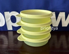 Tupperware Little Wonders Small Snack 6oz Bowls Set of 4 Light/Pastel Yellow New