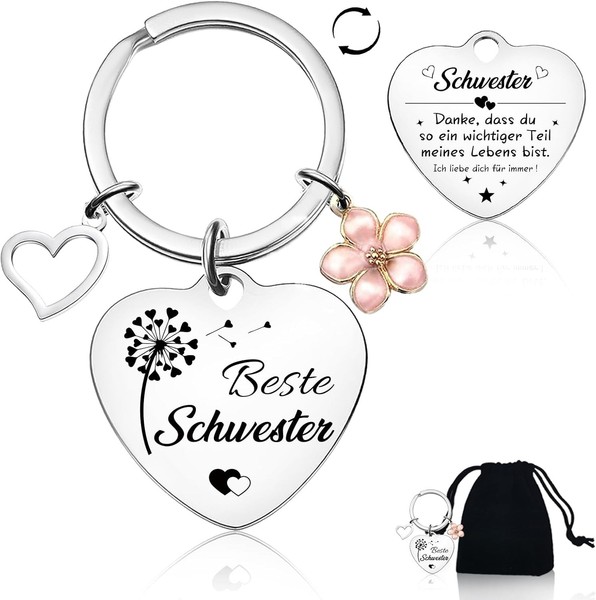 Geschenk FüR Schwestern, SchlüSselanhäNger Schwester Geschenk, Beste Schwester-image