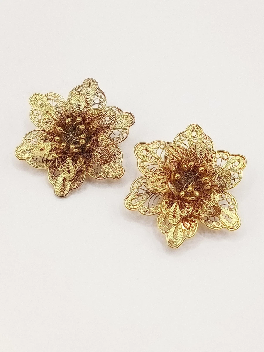 Vintageparts 4 Basette Per Orecchini A Clip Argento Con Occhiello - Fai Da Te Gioielli
