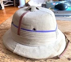 PITH HELMET-VINTAGE-INDIA MADE-BRITISH KHAKI BY ROBERT LIGHTON-SIZE 6 7/8-PREOWN