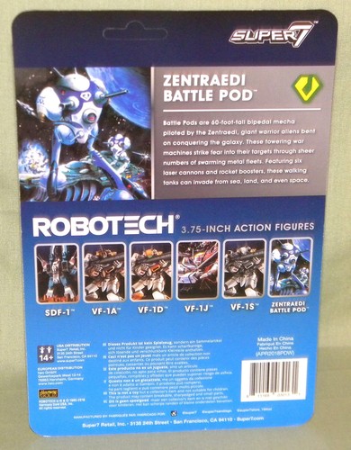 ZENTRAEDI BATTLE POD ReAction Super7 3.75" Figur Robotech 2018 Card Creasing - Bild 3 von 12