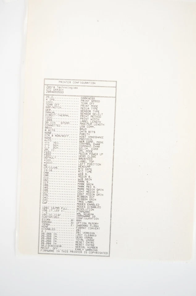 Zebra GX430T GX43-102410-000 Thermal Label Printer Ethernet 300dpi - Grade C - Image 3 of 4