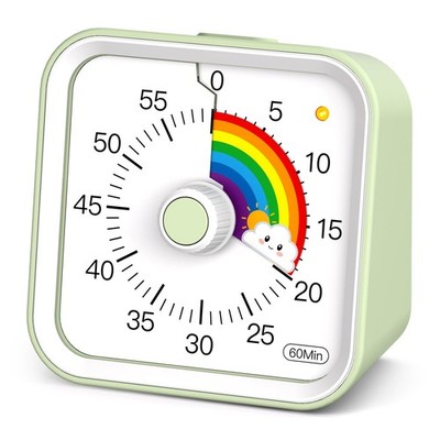 InfPokid Visual Timer for Kids, Pause Function, Rainbow, Silent 60-Min Countdown