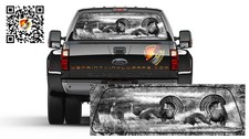 Black And White Hunting Turkey Gobbler Rear Window Perf Graphic Decal Sticker Black And White Hunting Turkey Gobbler Rear Window Perf Graphic Decal Sticker