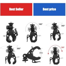 360 Rotating Camera Handlebar Mount 1/4 Screw Bike Tripod Clamp for GoPro