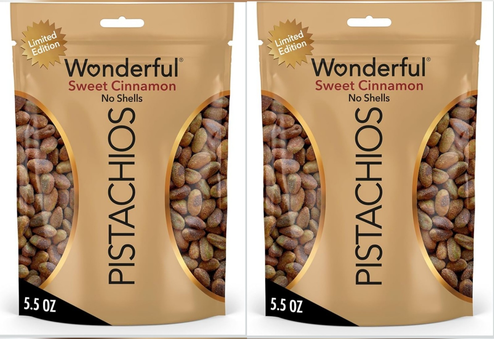 Wonderful Pistachios NoShells Sweet Cinnamon Nuts 5.5oz - Lo