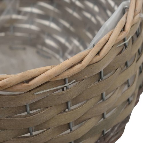 Planter Set of 3 Brown Wicker Small, Medium, Large - Picture 6 of 7