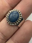 Vintage Sterling Silver Native American Blue Lapis Ornate Ring Size 6.75 - 4.8g
