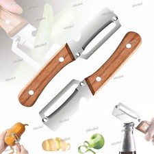 2 Pack 2 in 1 Multi Functional Vegetable Peeler with Bottle Opener and Wooden Ha