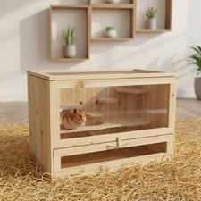 Nagerkäfig Kleintierstall Mäusekäfig Holz verschiedene Etagen Hamsterkäfig