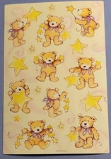 AGC Dimensional Multicolor Bear & Star Stickers Scrapbooking Toys Theme