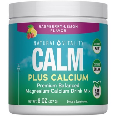 7/26 Natural Vitality CALM Magnesium Supplement Drink Mix Raspberry Lemon, 8 oz