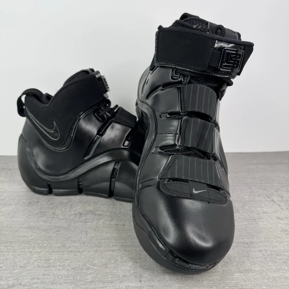 Nike Zoom LeBron IV 4 Basketball Shoes - Triple Black - FJ1597-001 Men's Size 10 - Image 4 of 4