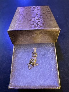 14k gold owl pendant