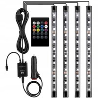 LED Streifen RGB Auto Innenraumbeleuchtung 12V 4 StüCk Mit Fernbedienung, 8