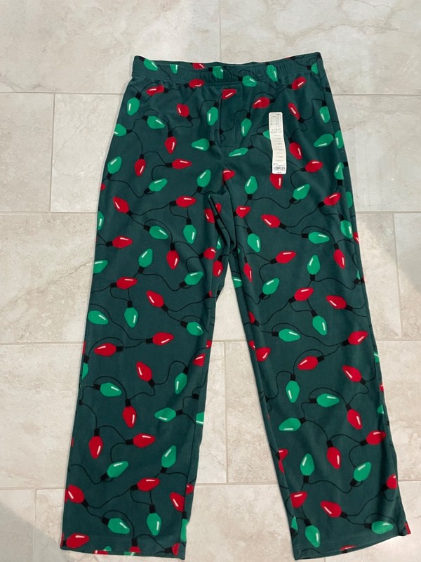 Croft & Barrow Men’s Kohls Christmas Lights Fleece Sleep Pant Size L Pant Only