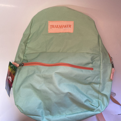Trailmaker Classic Backpack  Standard Size Bookbag New With Tags Green and Pink