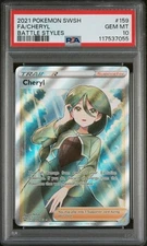 PSA 10 Gem Mint Cheryl 159/163 Battle Styles Trainer Holo Full Art Pokemon Card