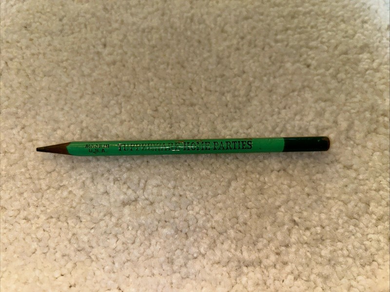 Vintage Tupperware Home Parties Green Pencils Advertising Made in USA