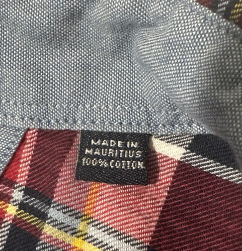 Nautica Button Down Long Sleeve Shirt Mens XXL Navy Red Plaid Yacht Logo Y2K - Picture 10 of 10