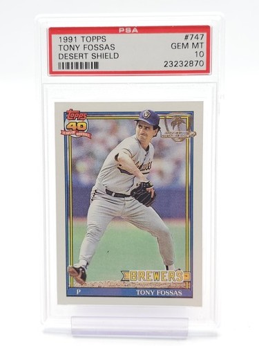 1991 Topps Baseball Tony Fossas #747 PSA 9