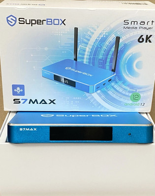 SuperBox S7 Max 6K Android TV Box Voice Remote WiFi6 Complete Kit No Monthly