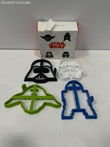 Star Wars Pancake Molds Black White Green Blue Character Shapes Set Of 4 Boxed