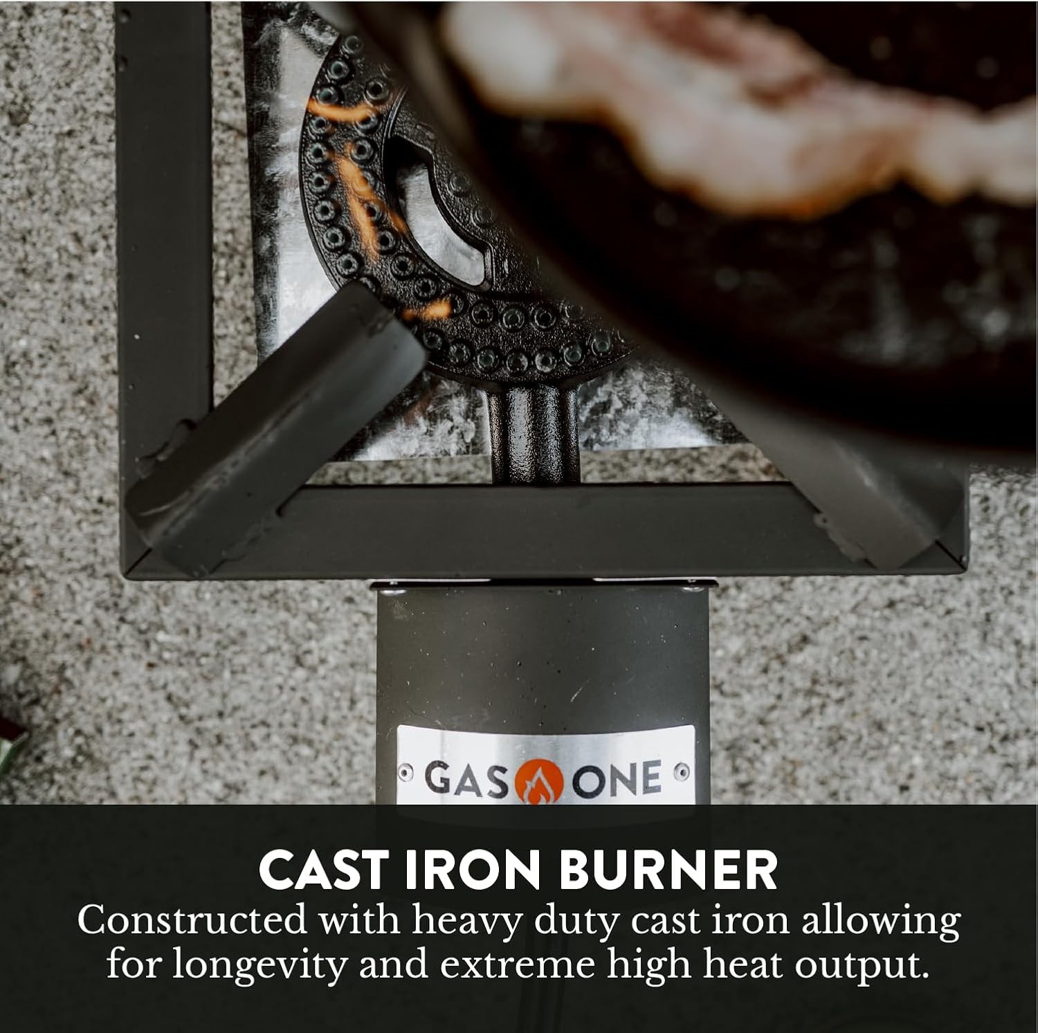 GasOne High Pressure Single Propane Burner - Outdoor Cooking with Heat Shield an