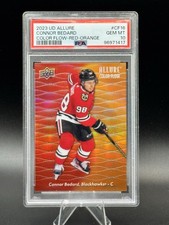 2023 UD ALLURE #CF-16 CONNOR BEDARD COLOR FLOW RED/ORANGE ROOKIE RC Gem PSA 10